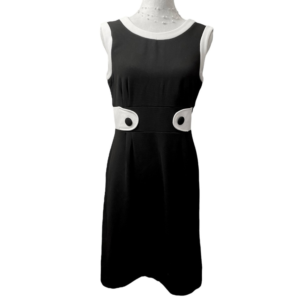 Perceptions Black and White Sheath Dress - Picture 9 of 11